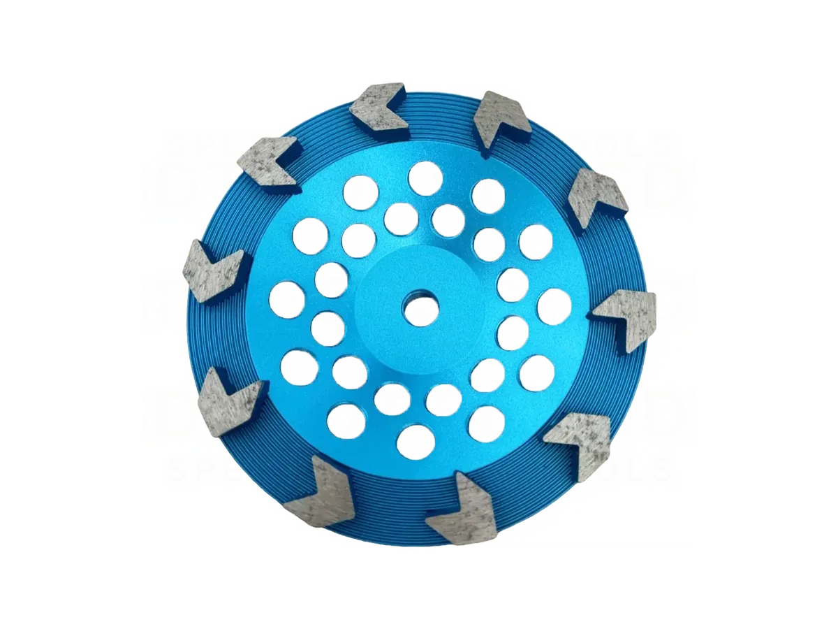 7" Cup Wheels - Economy Cup Wheel 10 Arrow Sgement with 5/8" - 11 Thread
